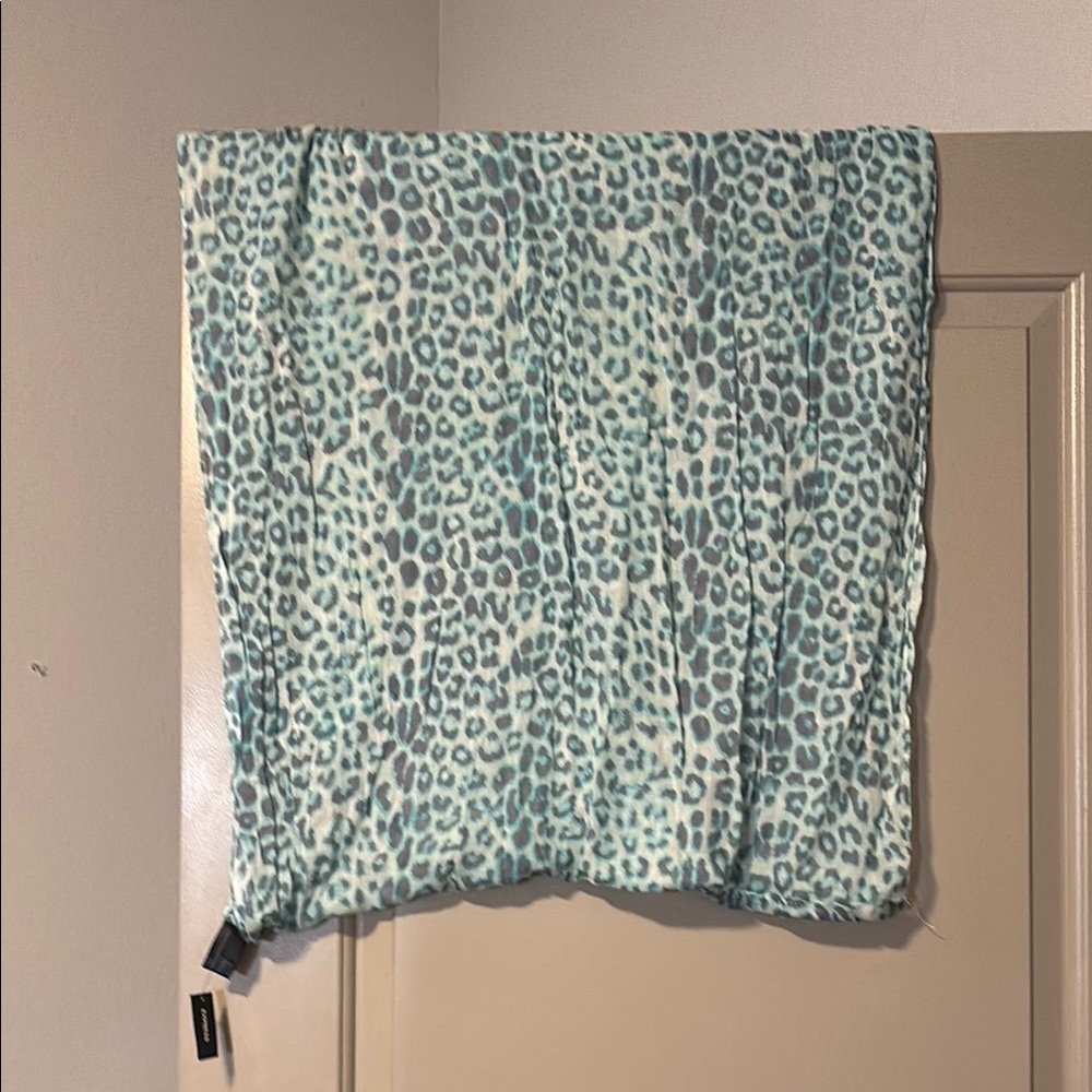 Express Aqua Leopard Print Scarf